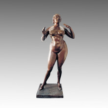 Große Statue Stehende Frau Bronze Skulptur Tpls-007